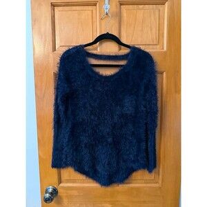 Eyelash Knit Navy Sweater by Chaser
